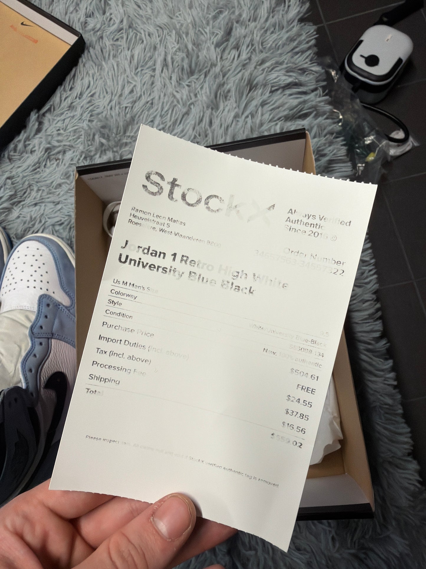 Jordan 1 high UNC / size 43 / Pre-Loved