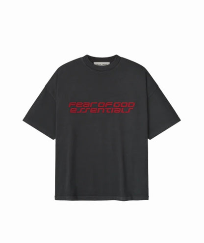 Fear of God Essentials 90s Iron Grey Red T-Shirt
