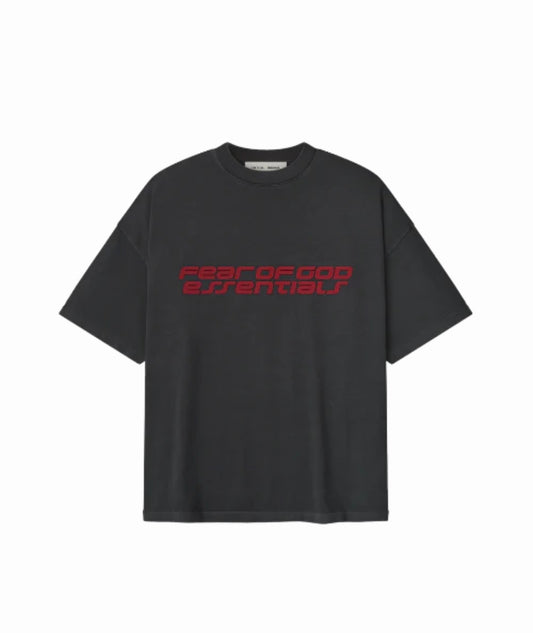 Fear of God Essentials 90s Iron Grey Red T-Shirt