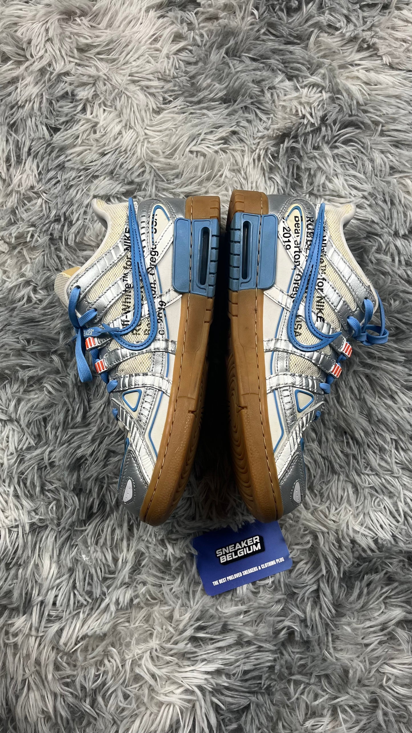 Dunk low off white rubber blue 43