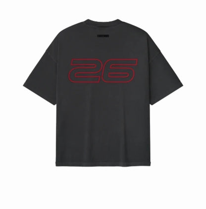 Fear of God Essentials 90s Iron Grey Red T-Shirt
