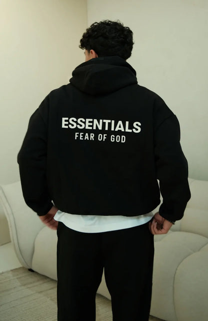 Fear of God Essentials Hoodie – Black / White