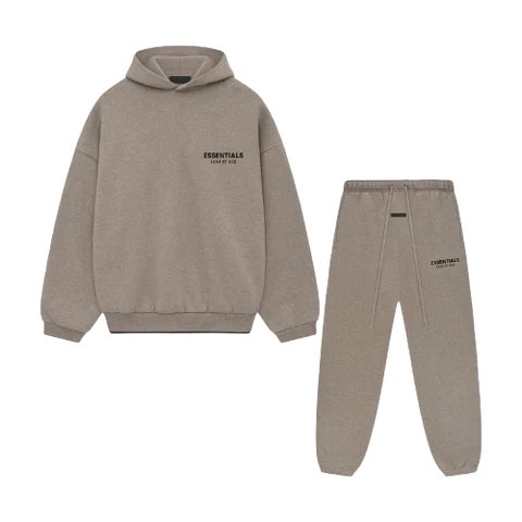 Fear of God Essentials Heather Grey hoodie and pants set
