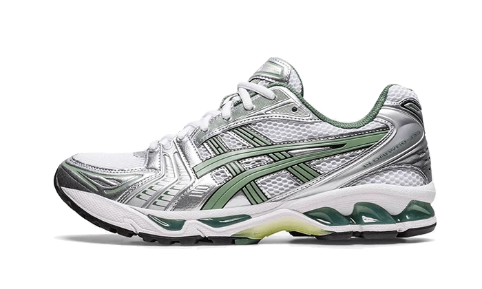 ASICS Gel-Kayano 14 White Pure Silver Slate Grey Sage side view