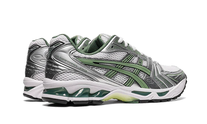 ASICS Gel-Kayano 14 White Pure Silver Slate Grey Sage rear pair view