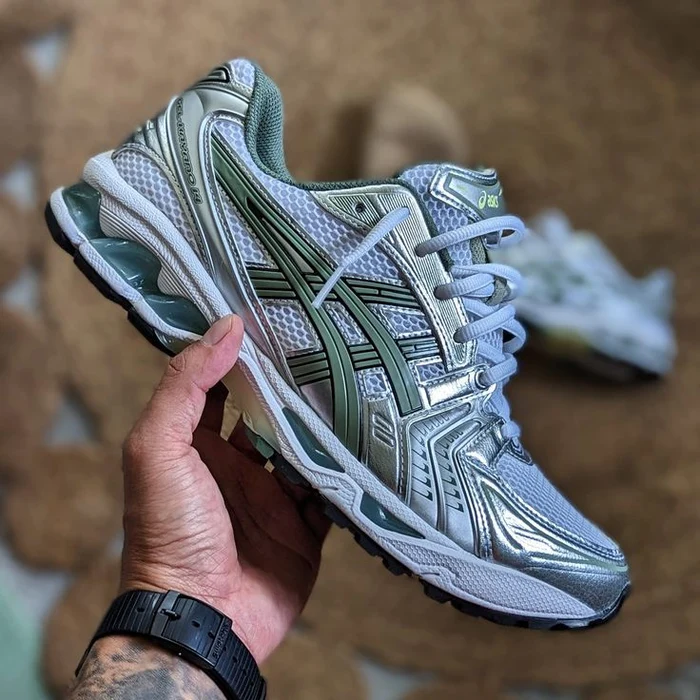 ASICS Gel-Kayano 14 White Pure Silver Slate Grey Sage detail