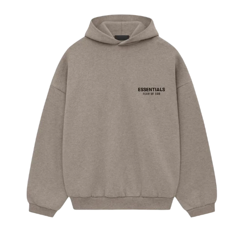 Fear of God Essentials FW24 Heather Grey Hoodie front
