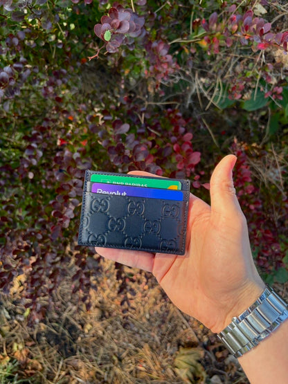 Black Gucci GG embossed cardholder lightly used