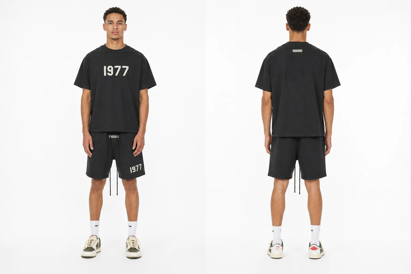 Fear of God Essentials Iron 1977 Zomer Set on model