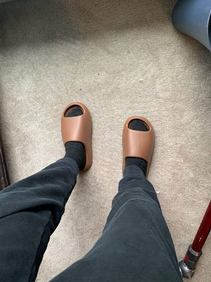 Adidas Yeezy Slide Flax pair view